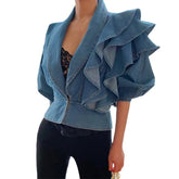 PU-Lederjacke in Übergröße mit Gürtel